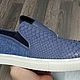 Order Espadrilles made of genuine Python leather and blue tweed in stock!. SHOES&BAGS. Livemaster. . Slip-ons Фото №3