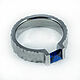 Ti 1003 textured titanium sapphire Ring. Rings. asgdesign. Online shopping on My Livemaster.  Фото №2