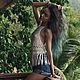 White cotton crochet top with fringe, for the beach and parties, Tops, Tambov,  Фото №1