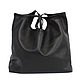 Order bag package leather black shopper bag t shirt bag string bag large. BagsByKaterinaKlestova (kklestova). Livemaster. . Shopper Фото №3