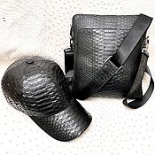 Сумки и аксессуары handmade. Livemaster - original item Shoulder bag and baseball cap, made of genuine python leather!. Handmade.