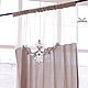 Linen curtains with a transparent insert and voluminous embroidery, Curtains1, Orel,  Фото №1