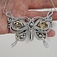 Soutache jewelry set Silver butterflies, necklaces and earrings. Jewelry Sets. VeninnaS. My Livemaster. Фото №4