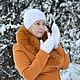 Downy white hat and mittens set ' Snow Pearl', Headwear Sets, Urjupinsk,  Фото №1