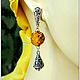 Earrings 'Red bells' amber silver. Earrings. Frollena II. Natural Baltic amber. Online shopping on My Livemaster.  Фото №2