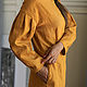 Mustard linen dress with a stand-up collar. Dresses. molinialife. My Livemaster. Фото №6