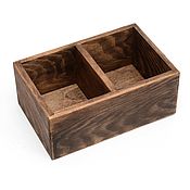Для дома и интерьера handmade. Livemaster - original item Wooden storage box 2 sections dark. For spices. Art.40043. Handmade.