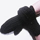 Заказать Варежки-трансформеры мужские из собачьей шерсти Black. Warm Yarn. Ярмарка Мастеров. . Варежки Фото №3