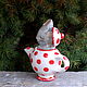  Mouse in teapot. Figurines. Mila. Online shopping on My Livemaster.  Фото №2