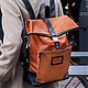 City backpack made of Caramel leather, Backpacks, St. Petersburg,  Фото №1