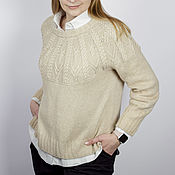 Одежда handmade. Livemaster - original item Sweater with a round yoke made of 100% cashmere. Handmade.