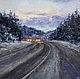 Oil painting road in the Evening. 35h45 cm. Pictures. Tatiana Chepkasova. My Livemaster. Фото №4