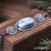 Украшения handmade. Livemaster - original item Bracelet silver Snow, dendroagate. Handmade.