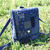 Сумки и аксессуары handmade. Livemaster - original item Backpack Blue Urban, with pockets, Cotton, Textile, Satchel. Handmade.
