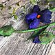 Order Necklace Blue irises made of wool felted. florawool (florawool). Livemaster. . Necklace Фото №3