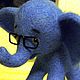  Застенчивый слонёнок. Войлочная игрушка. Чудо на ладони (chudo-na-ladony). Ярмарка Мастеров.  Фото №4