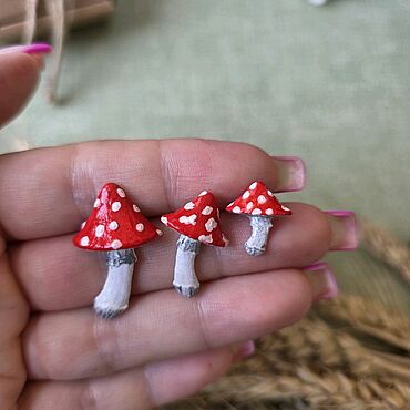 Украшения ручной работы. Ярмарка Мастеров - ручная работа Брошь "Мухомор". Handmade.