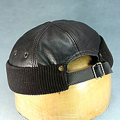 Аксессуары ручной работы. Ярмарка Мастеров - ручная работа Docker beanie leather hat DBH-40. Handmade.