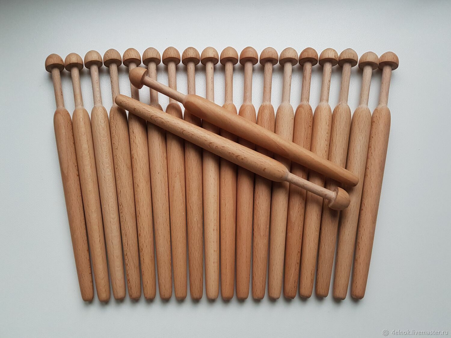 Прямые скругленные деревянные коклюшки для кружевоплетения. Бук в ...