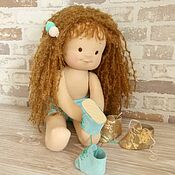 Куклы и игрушки handmade. Livemaster - original item Textile play doll Verochka with wardrobe. Handmade.