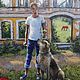 A boy with a dog. 80h90 cm. Pictures. Tatiana Chepkasova. Online shopping on My Livemaster.  Фото №2