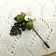 Brooch-needle with jasper and agate, natural stones. Stick pin. Beaded jewelry. My Livemaster. Фото №4