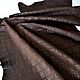 Genuine Leather Dark Brown Crocodile 1,4 mm. Leather. tarzderi. My Livemaster. Фото №4