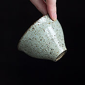 Тарелка керамическая с отпечатком трав