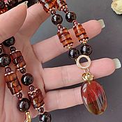 Украшения handmade. Livemaster - original item Necklace . amber  garnet. Handmade.