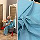 Костюмно-плательный ярко-голубой итальянский лен. Ткани. Эксклюзивные ткани made in ITALY. Ярмарка Мастеров.  Фото №4