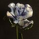  Бело-голубая роза из стекла, Статуэтка, Москва,  Фото №1
