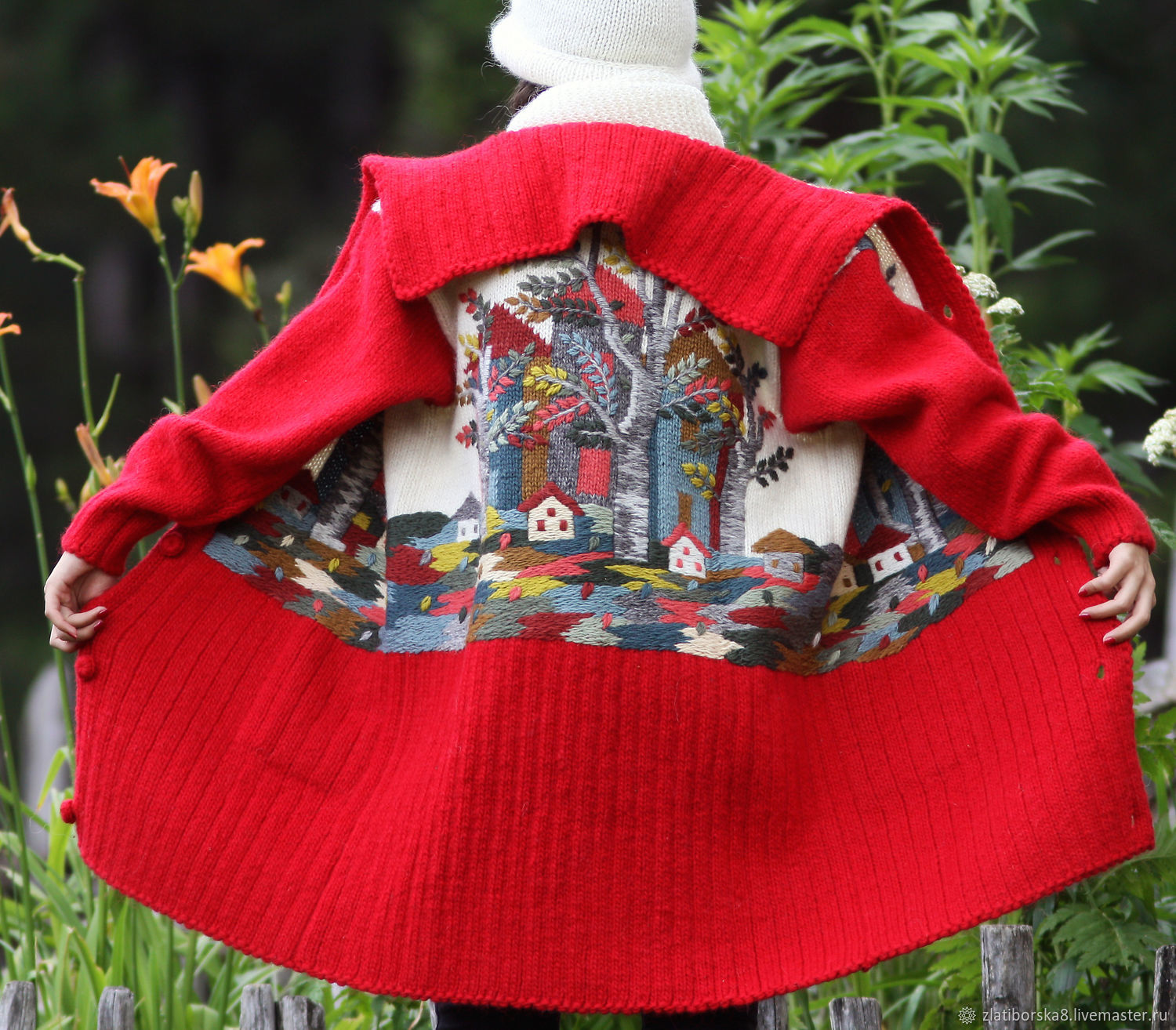 Вязаное пальто из шерсти мериноса. Вязаное пальто с орнаментом. Ярмарка мастеров пальто. Ярмарка мастеров пальто. Необычное пальто женское.