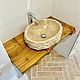 Order Table top under the sink made of elm slab in Loft style. uloft. Livemaster. . Furniture for baths Фото №3