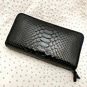 Сумки и аксессуары handmade. Livemaster - original item Men`s clutch, made of genuine python leather, in black.. Handmade.