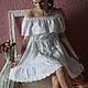 Boho dress with lace summer white. Lace. batiste. Boho. Lace, Dresses, Orenburg,  Фото №1