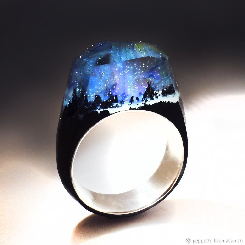 Wooden ring 'Northern lights', Rings, Kostroma,  Фото №1