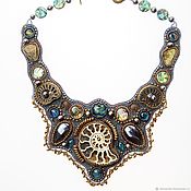 Украшения handmade. Livemaster - original item Necklace with Ammonites and black pearls 