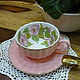Роспись фарфора. Чайная пара Дикая роза, коллекция Мой сад, Чайные пары, Ногинск,  Фото №1