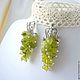 Order Summer Pendant - Pendant and Earrings Olive jade Grape bunch. Dorida's Gems (Dorida-s-gems). Livemaster. . Jewelry Sets Фото №3
