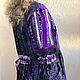 Cotton tunic in the boho decor and lace-Silver-Purple. Blouses. PolMary. My Livemaster. Фото №5