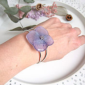 Украшения handmade. Livemaster - original item Resin Bracelet with Real Hydrangea Flower Eco Style Boho Bracelet. Handmade.