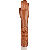 Винтаж handmade. Livemaster - original item Size 7. Winter long gloves made of red-brown leather. Handmade.
