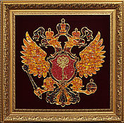 Картины и панно handmade. Livemaster - original item The coat of arms of office of the President of the Russian Federation from amber. Handmade.