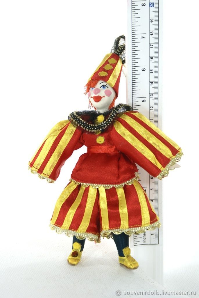Кукла-подвеска фарфоровая. "Клоун в полосатом наряде" в интернет ...