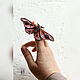Brooch-pin: ' Hawkmoth of tart berries'. Brooches. House Of The Moon Dew. Online shopping on My Livemaster.  Фото №2