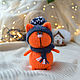 The Tangerine cat in the hat and the scarf. Stuffed Toys. fesartdecor (fesartdecor). Online shopping on My Livemaster.  Фото №2