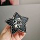 Star brooch embroidered on genuine leather, Brooches, Tver,  Фото №1