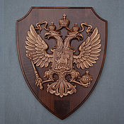 Картины и панно handmade. Livemaster - original item Panel Coat of Arms of Russia on the background of the heraldic shield. Handmade.