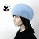 Order Soft blue beret from the fur of the European mink. Art.IA-12. Mishan (mishan). Livemaster. . Berets Фото №3