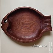 Посуда handmade. Livemaster - original item Wooden carved dish. Solid oak.. Handmade.